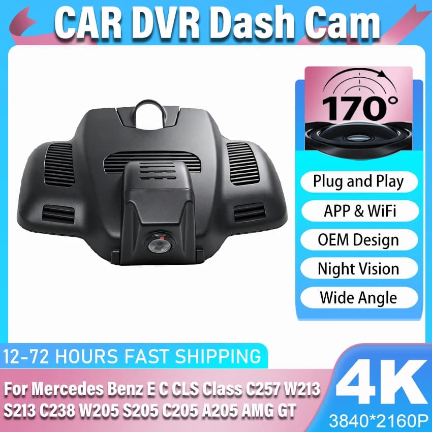 Night Vision UHD Car DVR Dash Cam Video Recorder For Mercedes Benz E C CLS Class C257 W213 S213 C238 W205 S205 C205 A205 AMG GT