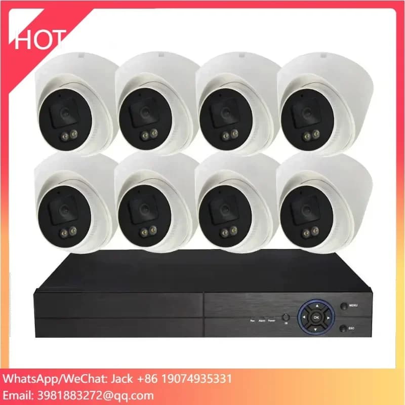 Kit NVR POE con Telecamera di Sicurezza CCTV H.265 2MP TUYA Smart, Sistema HD 1080P a 8 Canali