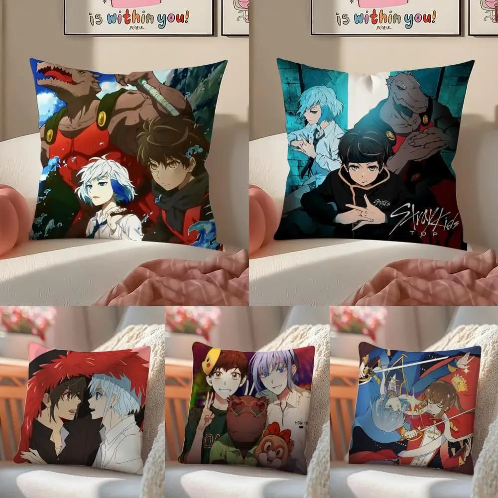 Epic Manhwa T-Tower of God Short plush cushion cover with invisible zipper, for sofa and bedroom