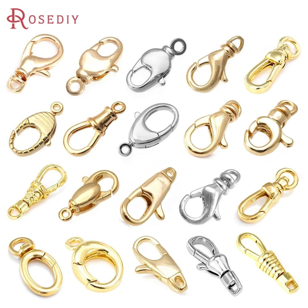18K gold color brass swivel snappers Collection clasp Jewels Necklaces Bracelets Creation of DIY accessories