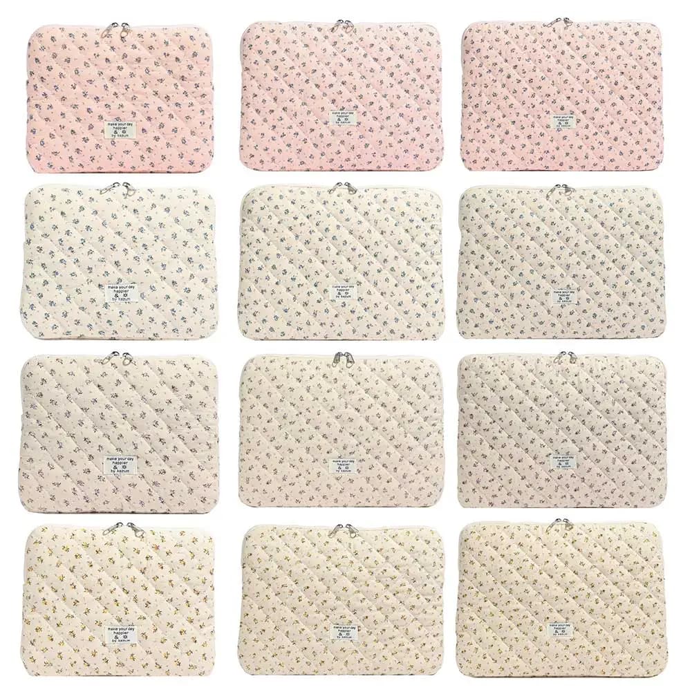Elegante Borsa per Laptop Trapuntata con Stampa Floreale per Computer Portatile da 11/13/15 Pollici Custodia Protettiva per Tablet e Computer