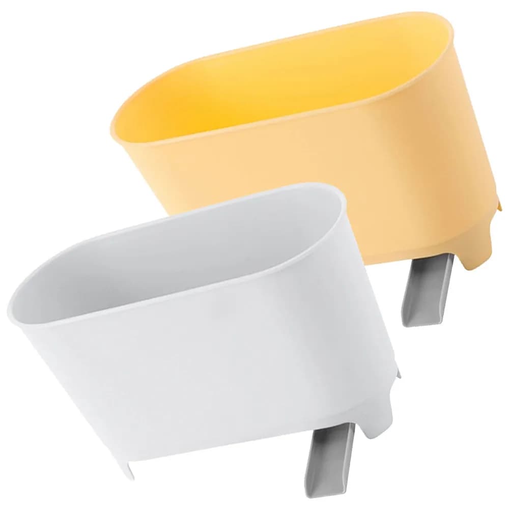 Cestello di scarico multifunzionale da cucina, 2 pezzi, in PP, leggero, con design autodrenante per la filtrazione degli scarti alimentari e dell'acqua.