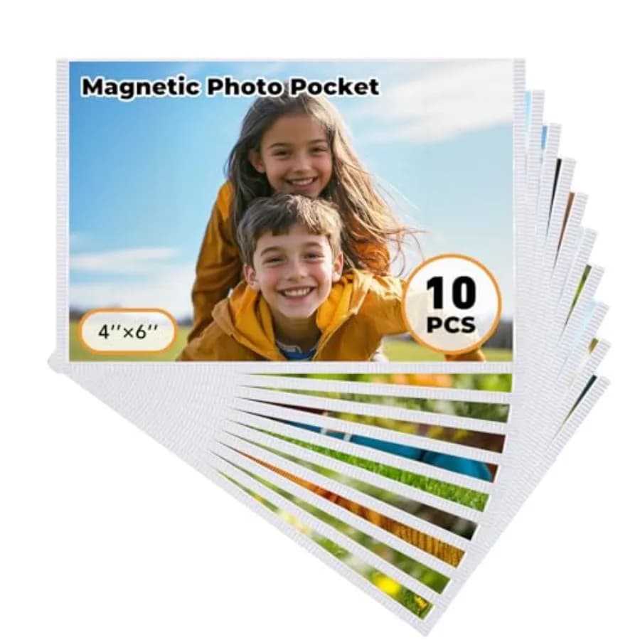 Cornice Magnetica per Foto, Set di 10 Cornici Magnetiche per Frigorifero 4x6, Cornici Fotografiche Magnetiche con Bordo, per Frigorifero