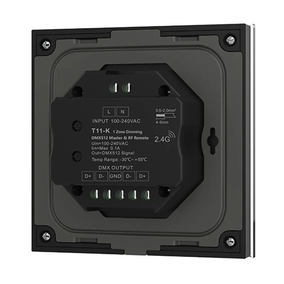 Rotary Panel Dimming Wall Switch for Dual Color, CCT LED Strip Control Black