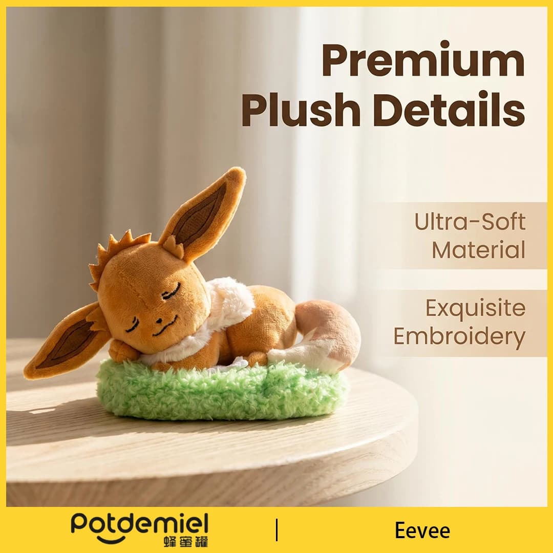 Potdemiel Pokemon Eevee Plush Keychain Stuffed Animal Handbag Charm Anime Bag Decor Men Women Kids Gift Toy Collectible