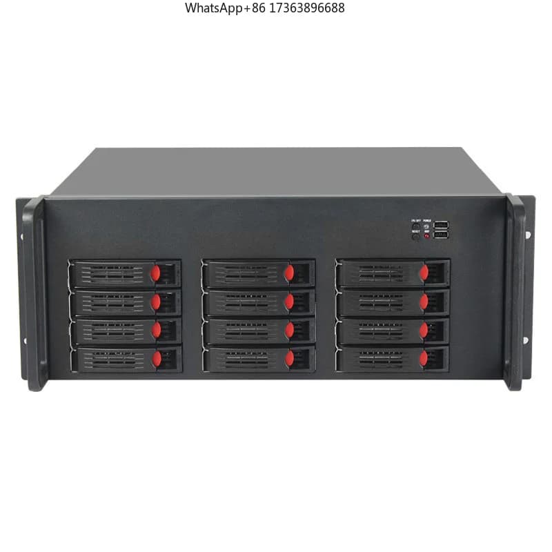 Case Server Cloud 12 Bay Hot Swap Rackmount 4U Micro ATX NAS Chassis per Storage di Rete