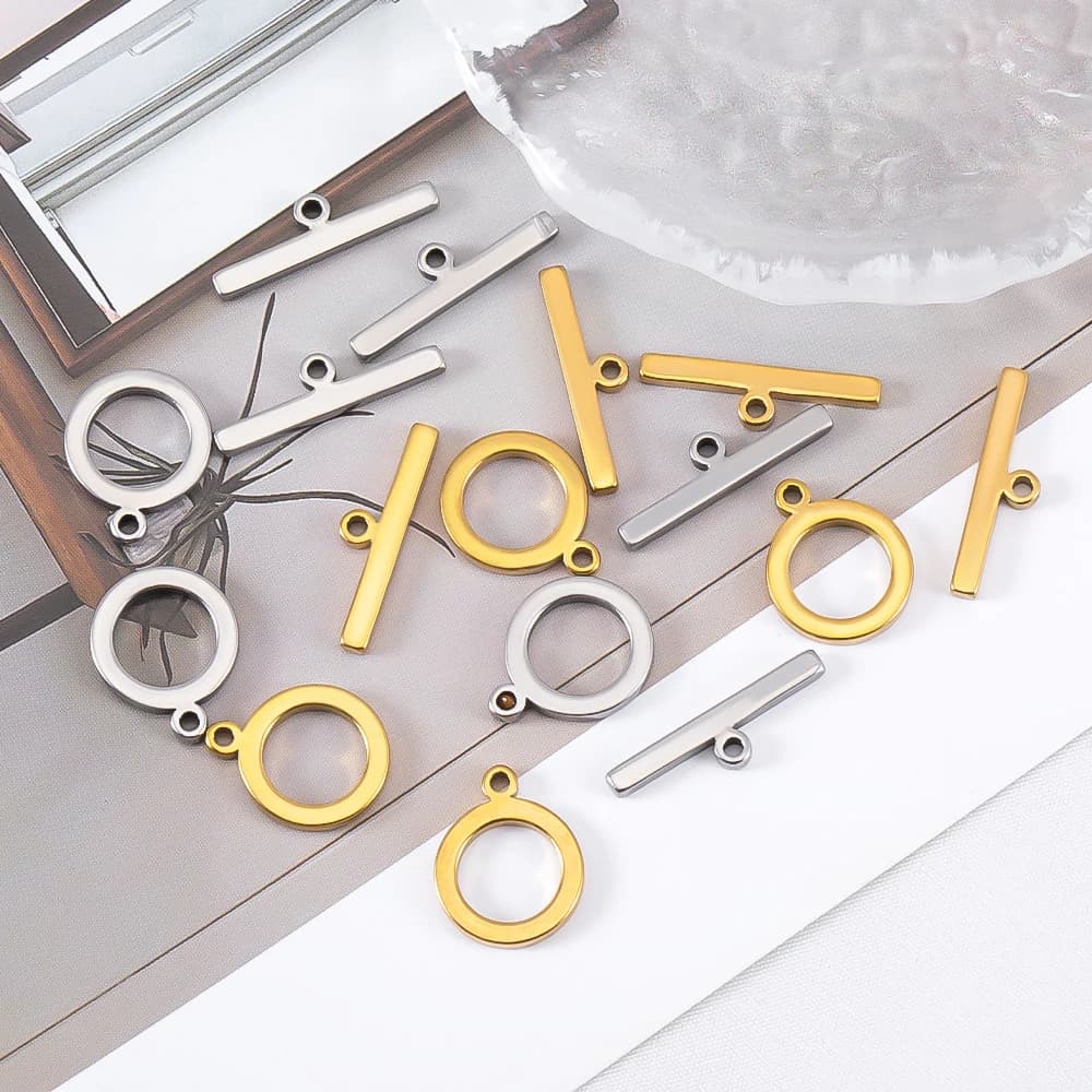 5 Set of Stainless Steel T Clasps for Jewelry, T Bar Flat Connectors, DIY Components for Necklaces, Bracelets and Earrings