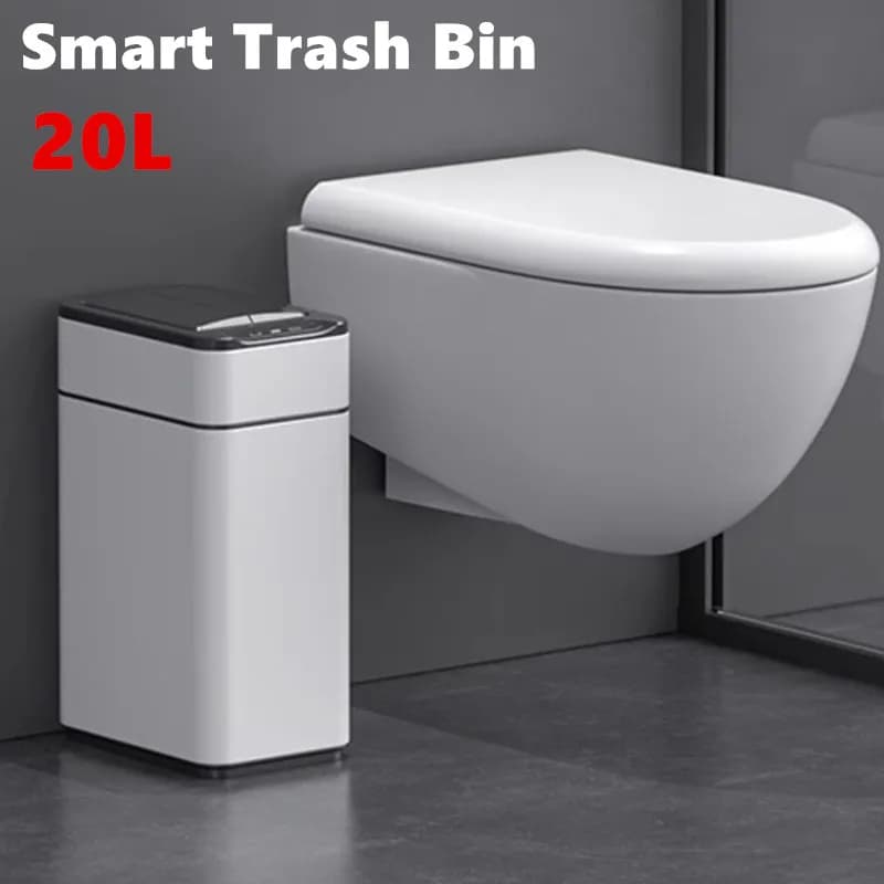 Smart Trash Can 15L 20L 30L 40L 50L 60L Stainless Steel Waste bin High Trash Cans Garbage Bin for Kitchen Trash Can Wastebasket