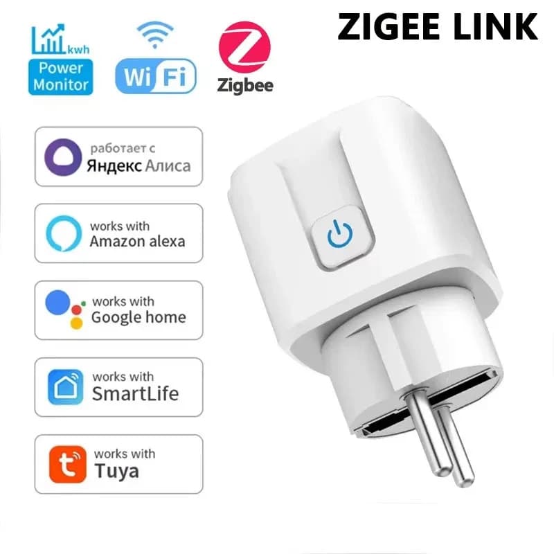 Tuya Zigbee 3.0 EU Smart Plug 16A/20A Presa Intelligente Monitor di Alimentazione Timer APP di Controllo Remoto Vita Intelligente Alexa Google Casa Yandex