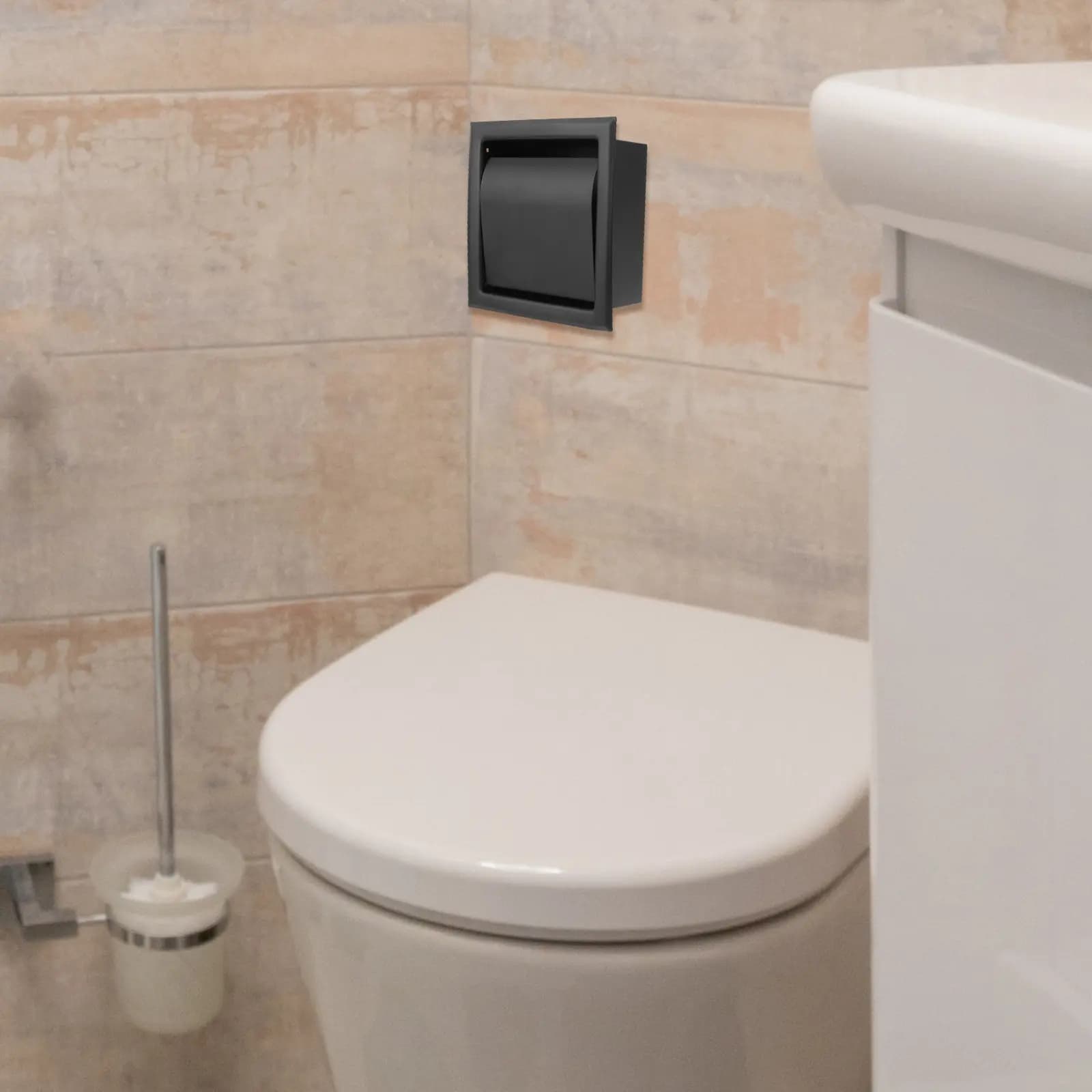 1 Pezzo Elegante Porta Carta Igienica in Acciaio Inossidabile, Dispenser da Parete Incassato per Design Bagno Contemporaneo