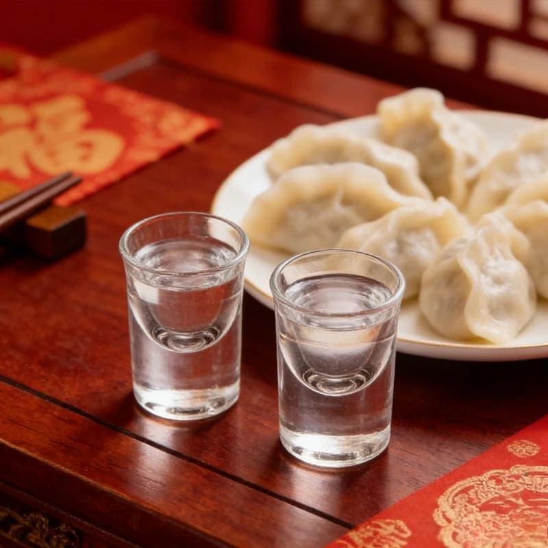 Set di 2 Bicchieri da Shot in Vetro Trasparente per Brandy, Baijiu e Liquori, con Fondo Spesso, Stile Classico