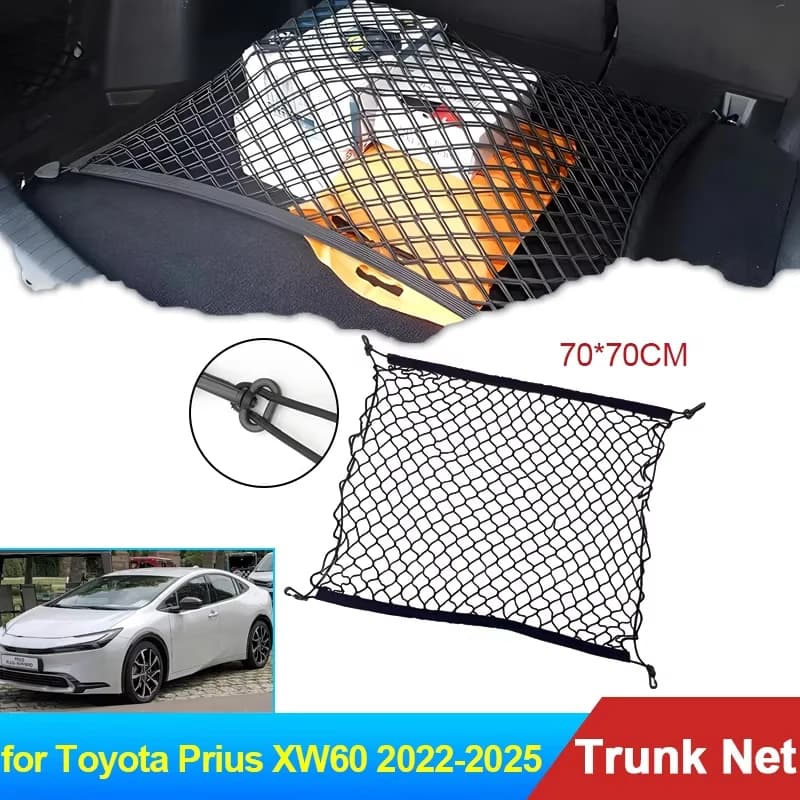 70x70 Auto per Toyota Prius XW60 MK5 2022 2023 2024 2025 Accessori Bagagliaio Auto Tronco Cargo Net Elastico di Stoccaggio Parti Dell'organizzatore
