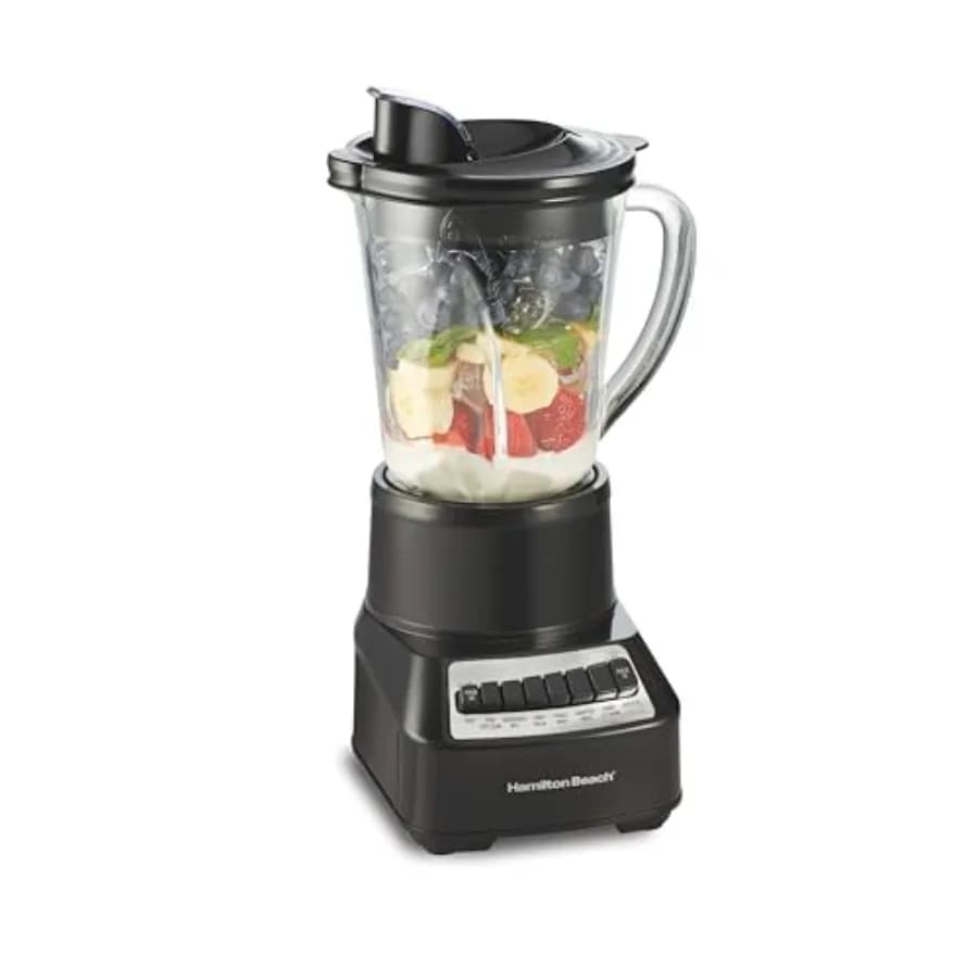 Frullatore Tritaghiaccio per Smoothie con Bicchiere in Vetro da 40 Oz e 14 Funzioni, Lame Ice Sabre e 700 Watt per una Frullatura Omogenea
