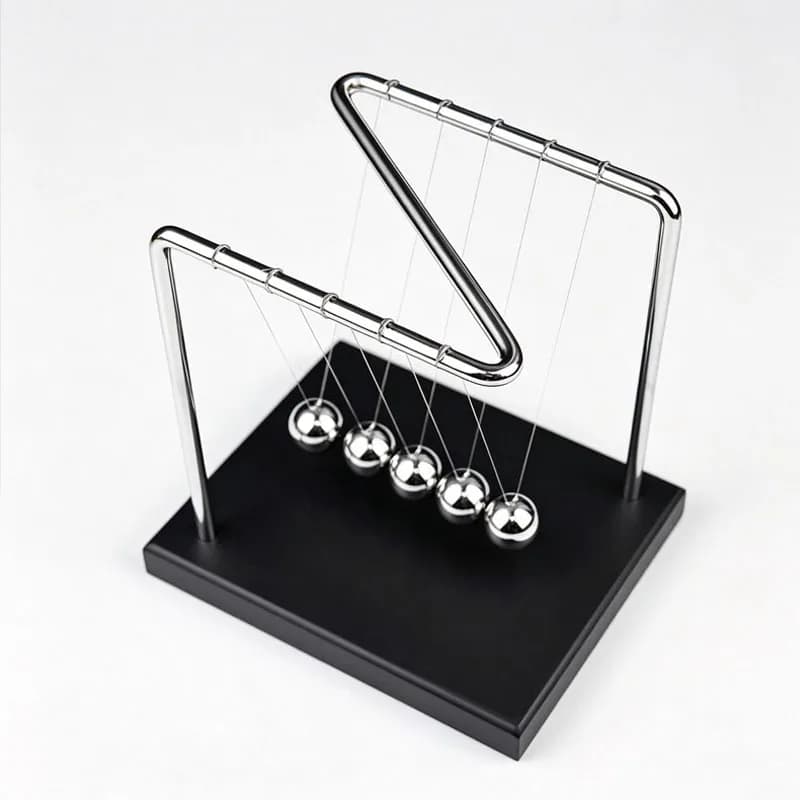 N Shaped Newton's Cradle Balance Pendulum Science Physics Gadget Home And Office Kinetic Motion Desktop Fun Novelty Gifts
