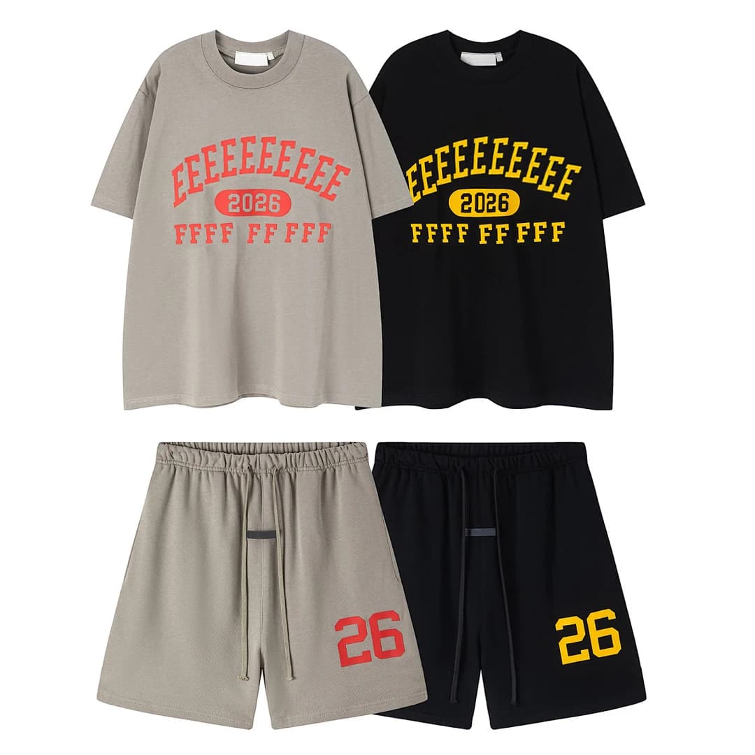 PRC Trendy Brand 26ss Nuova Collezione Design di Lusso Logo Stampato T-shirt e Pantaloncini Set Uomo Donna High Street Estivo