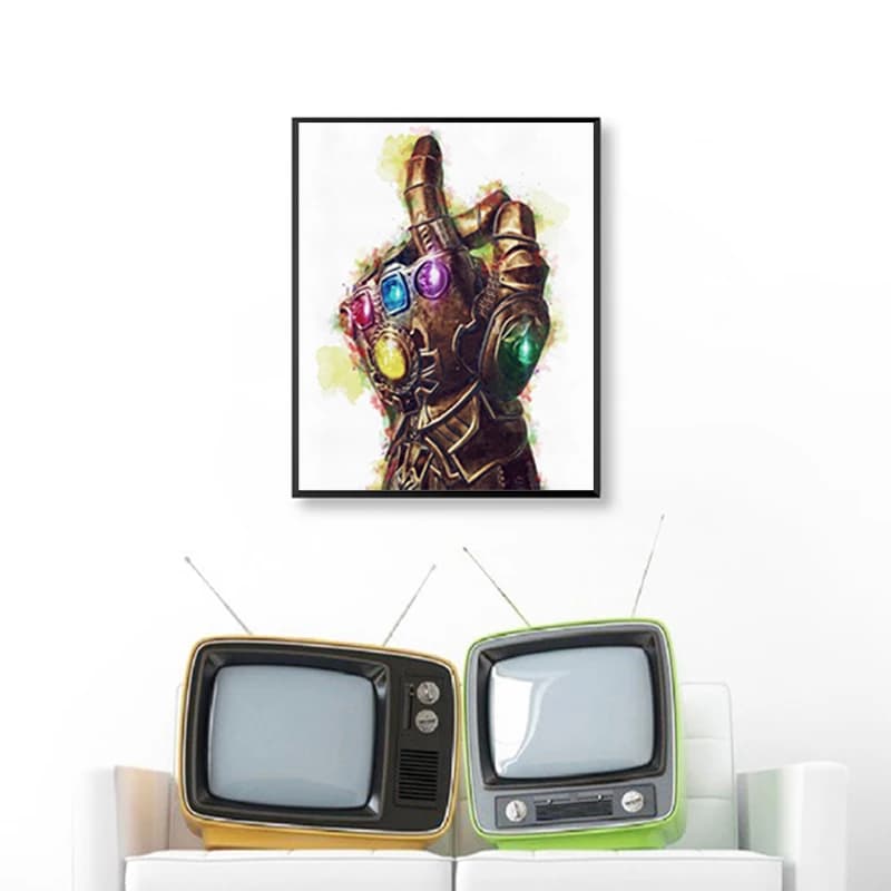 Infinity War Art Prints Thanos Posters Gem Gauntlet Watercolor Canvas Painting Boys Room Picture Living Room Decor Fans Gifts