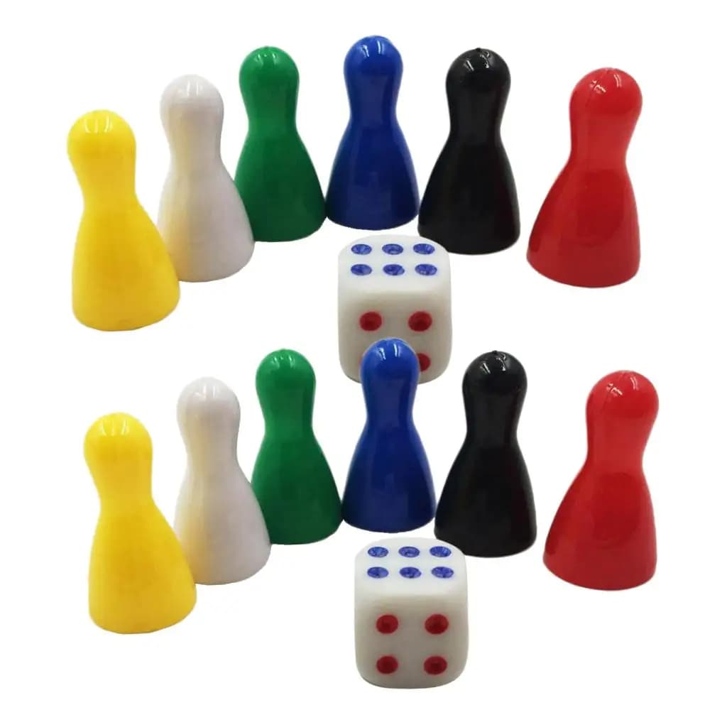 Plastic Chess Piece Set Colorful Game Accessories Board Game Supplies for Children Table Games