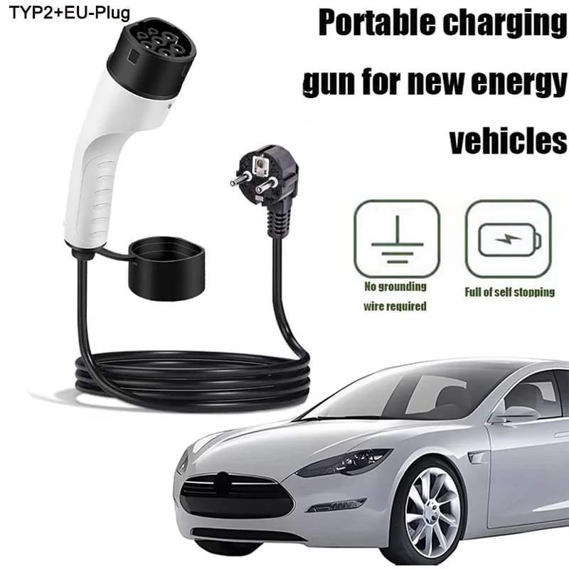 Adattatore wallbox con spina europea Typ2 per caricabatterie portatile da 3,5KW 16A EV 3M 5M per veicolo elettrico