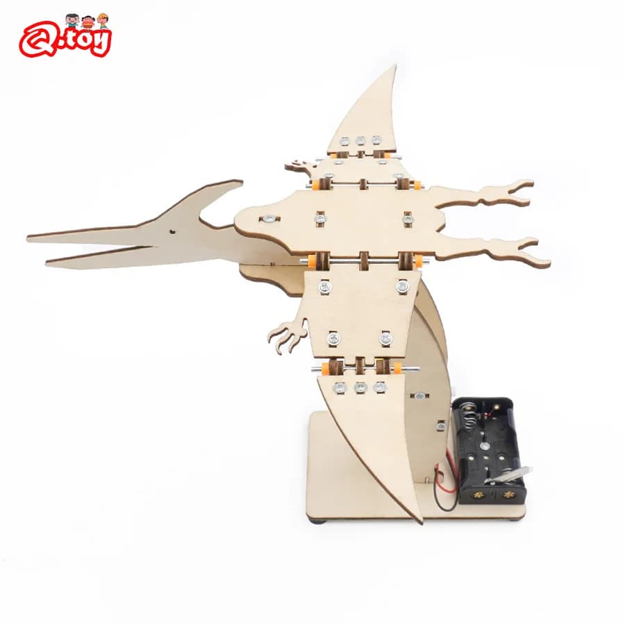 Fai da te Pteranodon Dinosauro STEM Tecologia Scienza Giocattoli Kit di strumenti sperimentali Apprendimento Giochi educativi di puzzle in legno per bambini