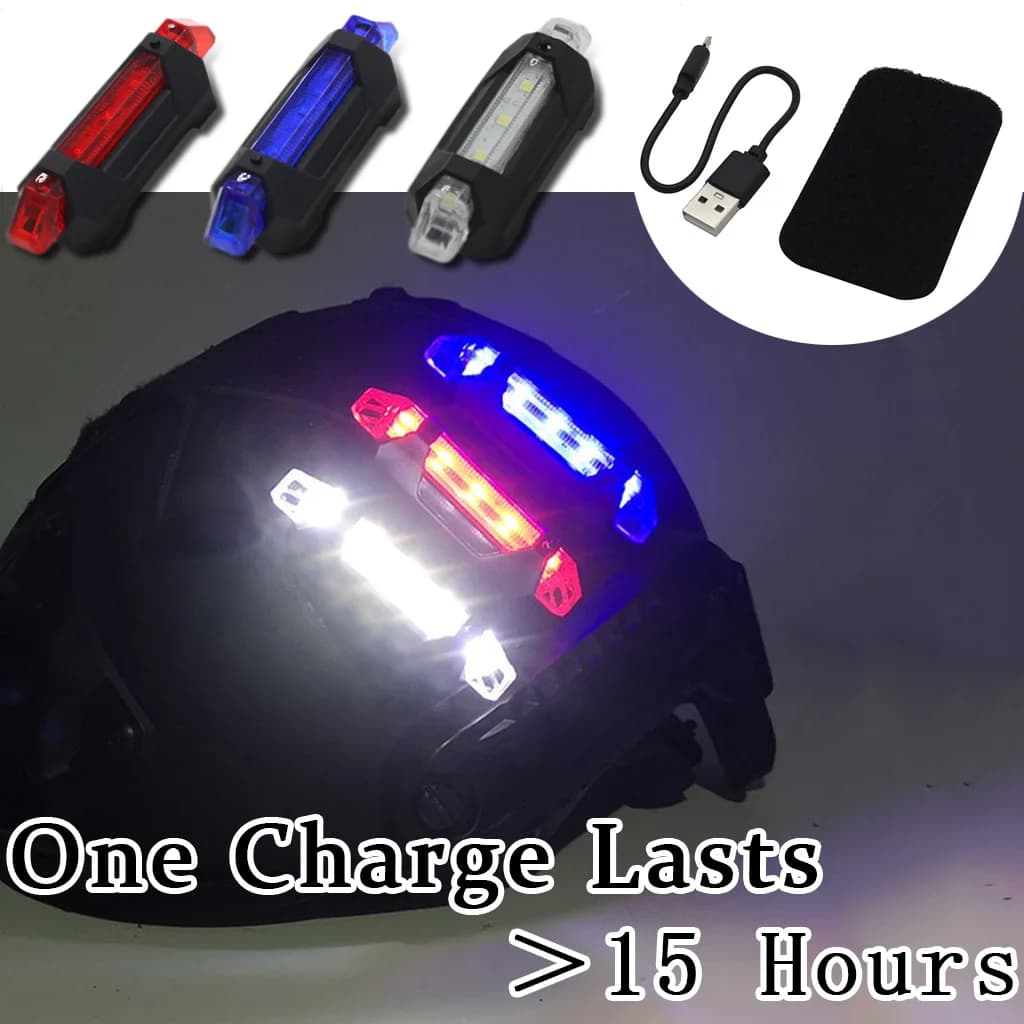 Luce per casco tattico Fanale posteriore ricaricabile USB Sport LED Luce posteriore per bici Fanale posteriore Spia di sicurezza Luce per ciclismo per bici