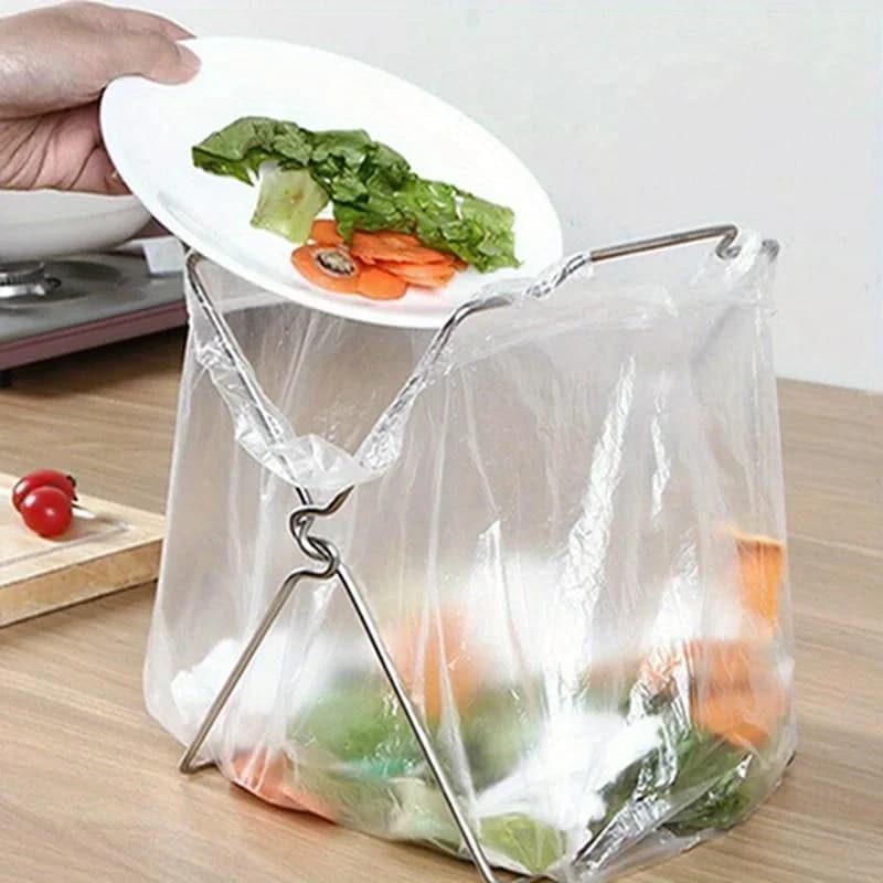 Porta Sacchetti per Rifiuti da Tavolo, Piccolo Supporto per Sacchi della Spazzatura, Organizzatore Pieghevole per Sacchetti da Cucina, Porta Strofinacci e Asciugamani