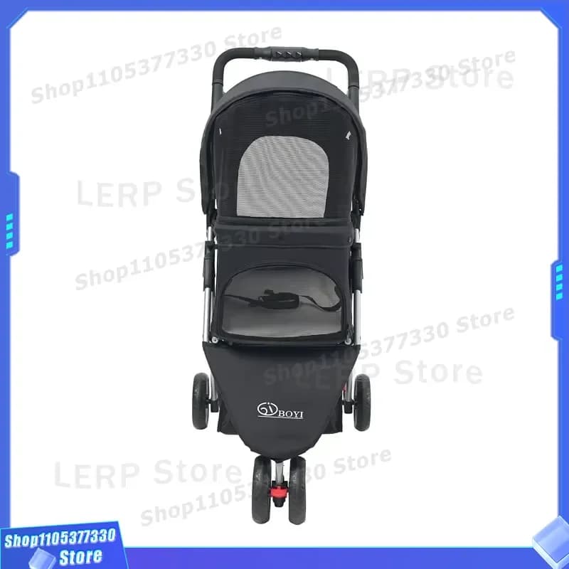 Foldable Waterproof Pet Travel Cart Adjustable Cat Carrier Stroller Lightweight Portable Dog Trolley Outdoor Walking