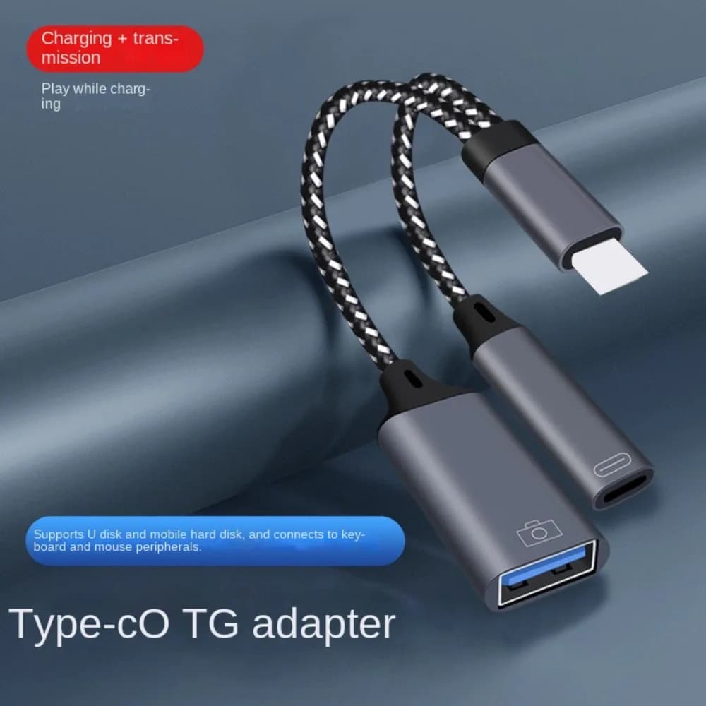 Type C 2 in 1 Type-C To USB a Adapter USB 3.0 Y Splitter USB C OTG Cable Phone Adapter Converter Splitter Data Charging Cable