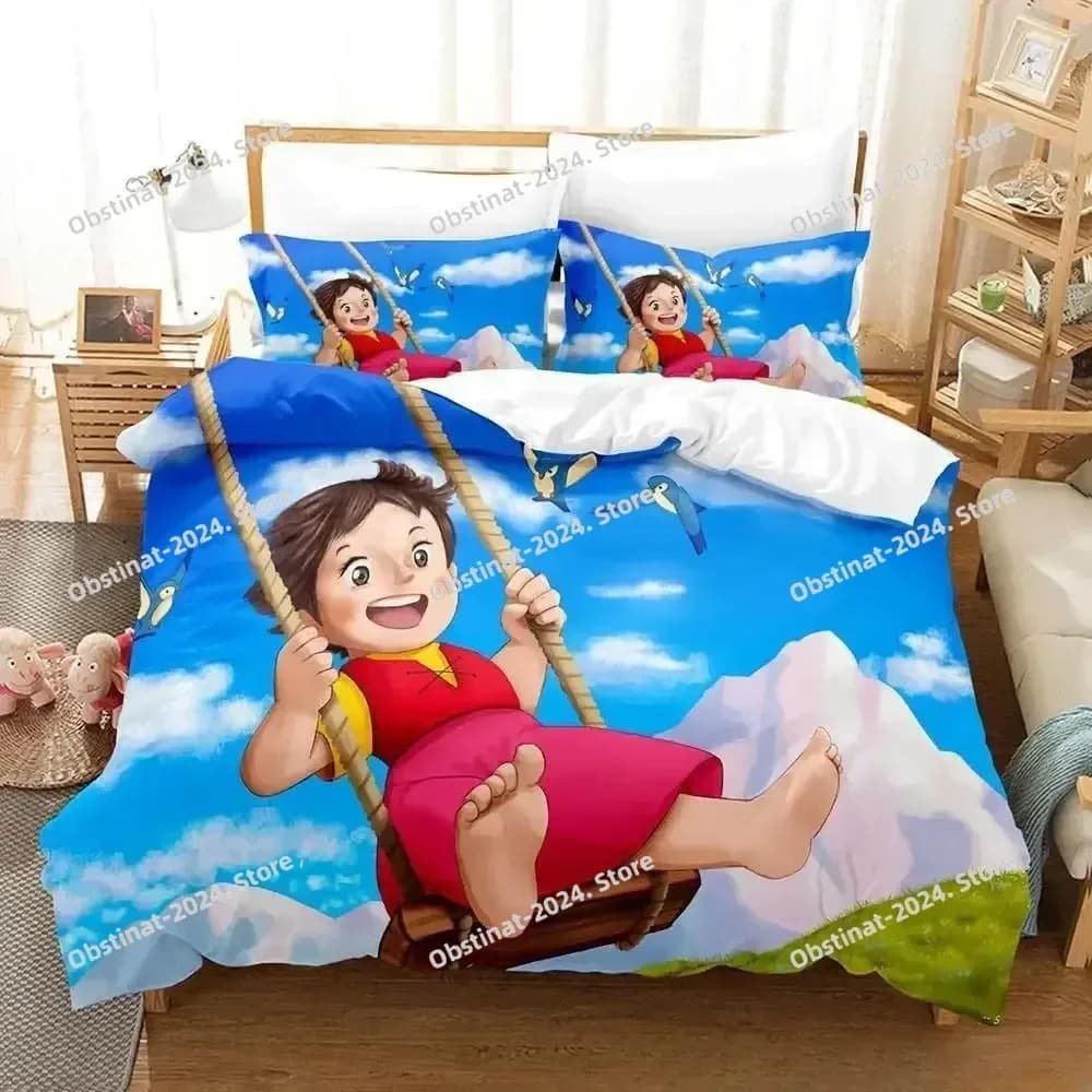 Stampa 3D Anime Heidi, Set biancheria da letto Girl of the Alps Set letto singolo matrimoniale Queen King Size Set copripiumino per camera da letto per bambini adulti