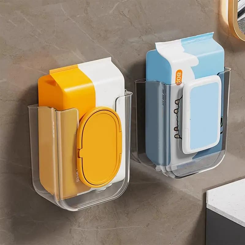 1 pz scatola di fazzoletti a parete scatola di immagazzinaggio salviette porta carta igienica autoadesiva senza punzonatura universale per cucina bagno