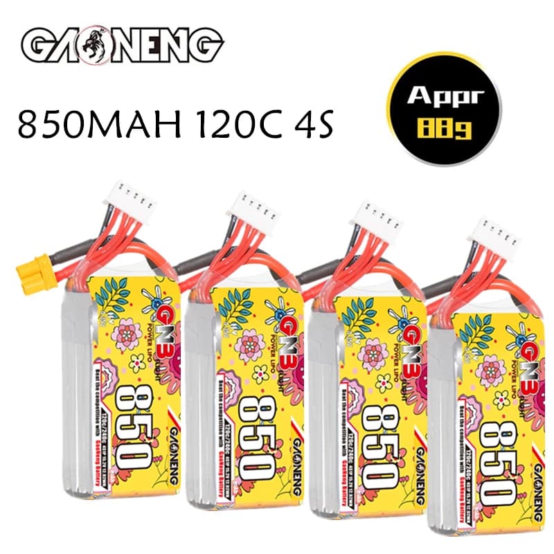 Batteria Lipo GNB 4S 15.2V 850mAh 120C aggiornata per parti di elicotteri quadricotteri RC Drone da corsa FPV con batteria XT30 15.2V