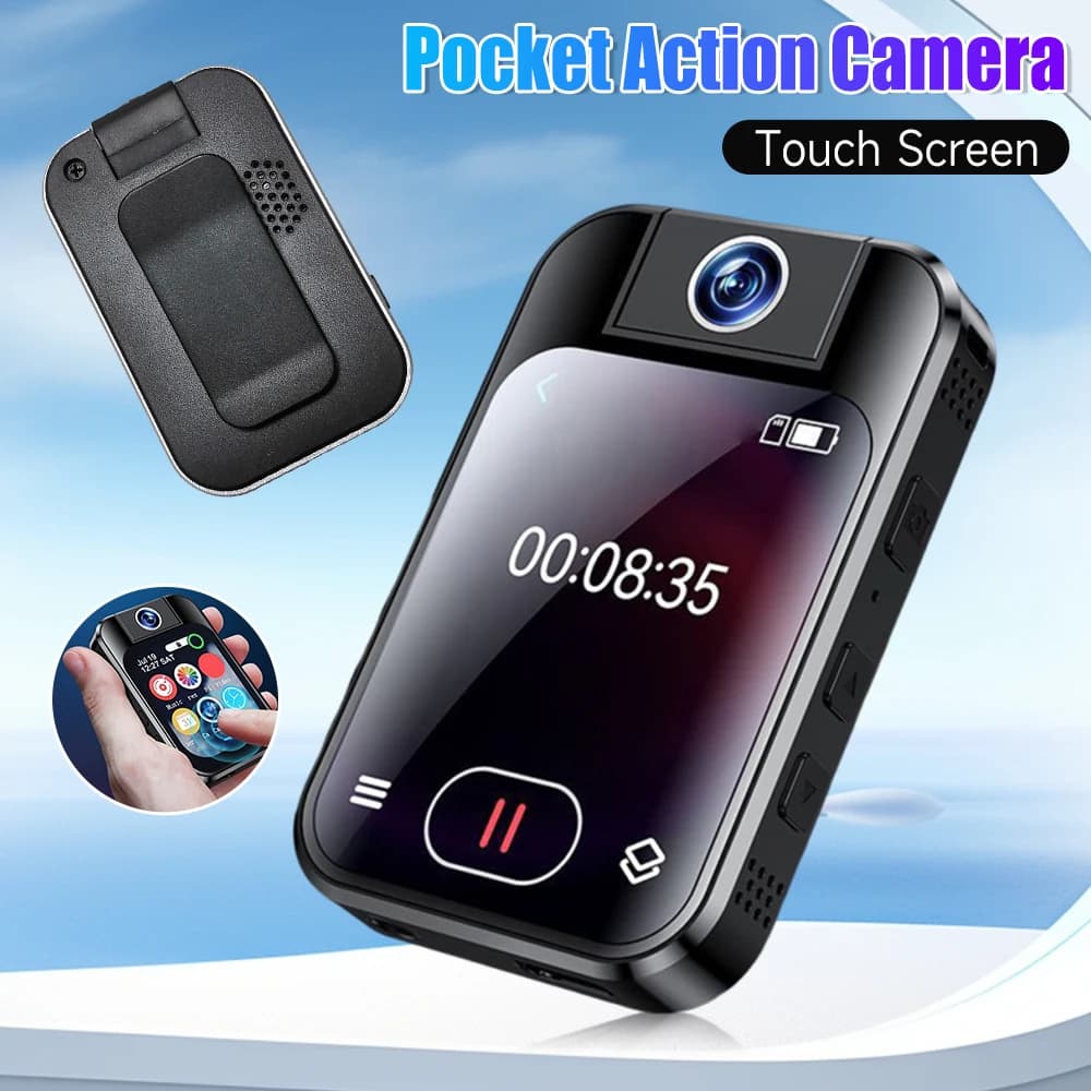 Pocket Action Camera Touch Screen Back Clip Camera Vlog Action Camera for Photography Beginners