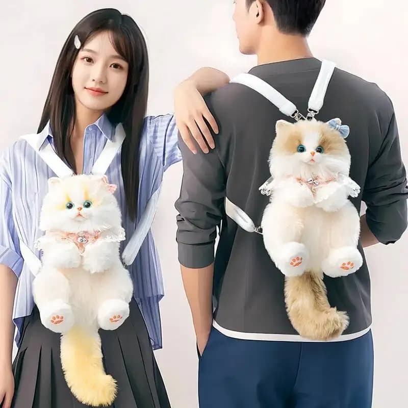 Simpatico zaino Ragdoll Calico Cat per tablet portatile Simulazione gattino Protezione telefono Borsa da viaggio Borsa per regali per ragazze Festival