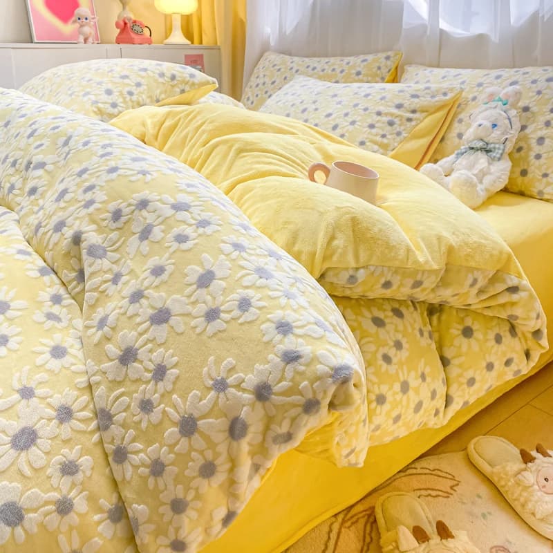 1pc Addens Winter Super Hot Cover for Double Bed 3D Intaglio Velvet Al Latte Copripiumino Queen funda nordica cama 150