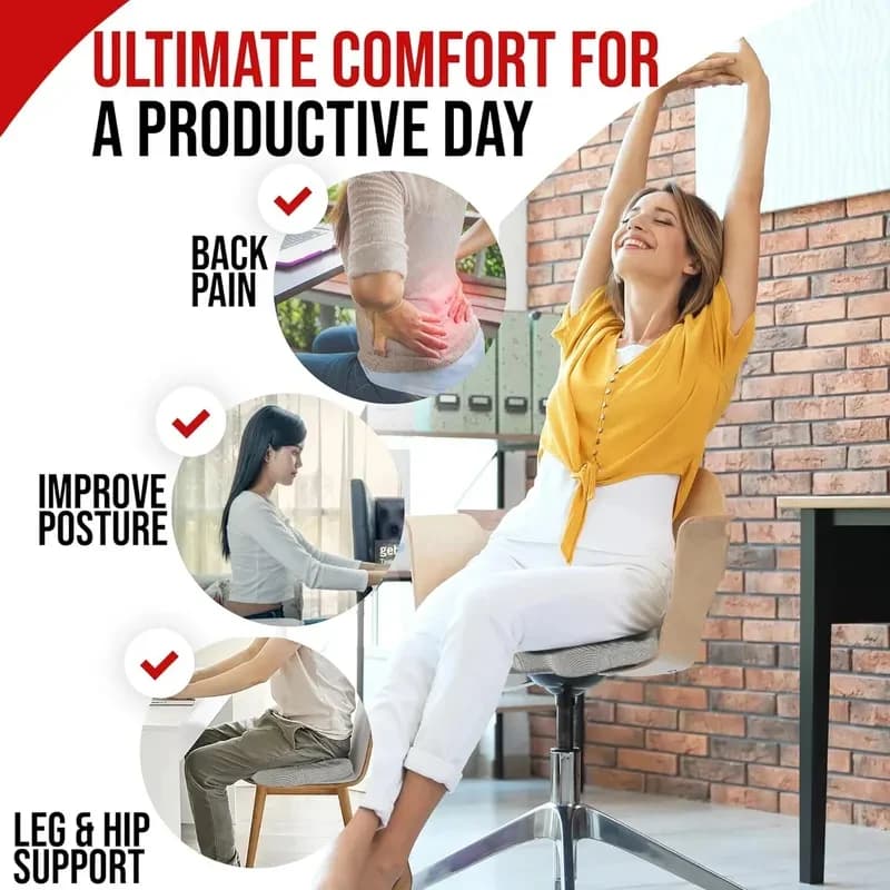 Cuscino Ergonomico in Memory Foam per Sedia da Ufficio, Supporto per Emorroidi, Comfort per Studenti e Lavoratori Sedentari