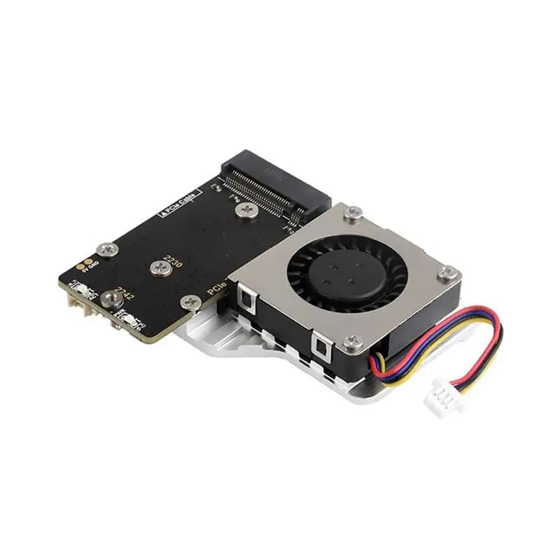 Scheda adattatore ABMS-Pcie a M.2 per Raspberry Pi 5, con ventola di raffreddamento, compatibile con protocollo Nvme M.2 SSD di dimensioni 2242/2230
