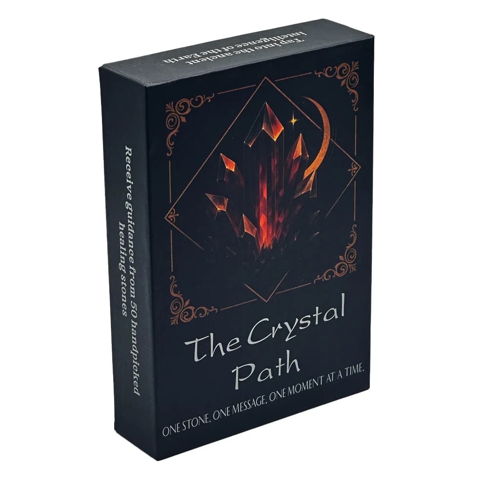 Set di carte Oracle Crystal Path, 50 pietre curative con messaggi di divinazione della saggezza, dimensioni 13x8 cm, giochi di carte