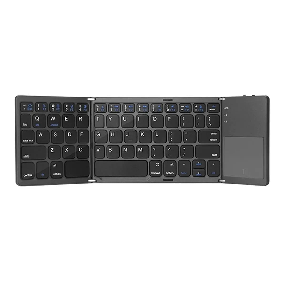 N88R! Tastiera Bluetooth a tre pieghe con touchpad Tastiera wireless ultrasottile per telefono, tablet, laptop, tastiera portatile da viaggio A