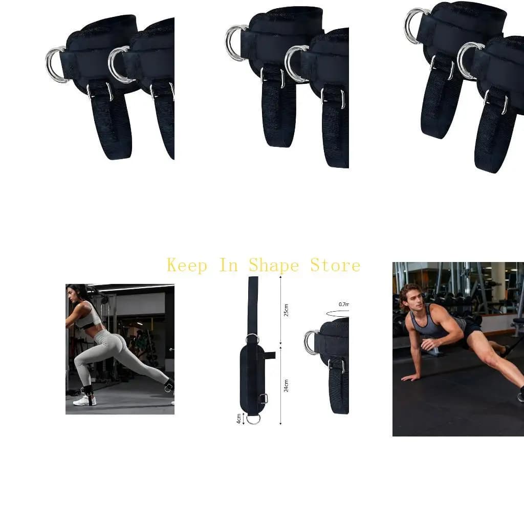 U1JC D Rings Ankle Strap Attachments Adjustable Leg Strength Training Sports Protective Gear With Weight Boosters Belt Buckle