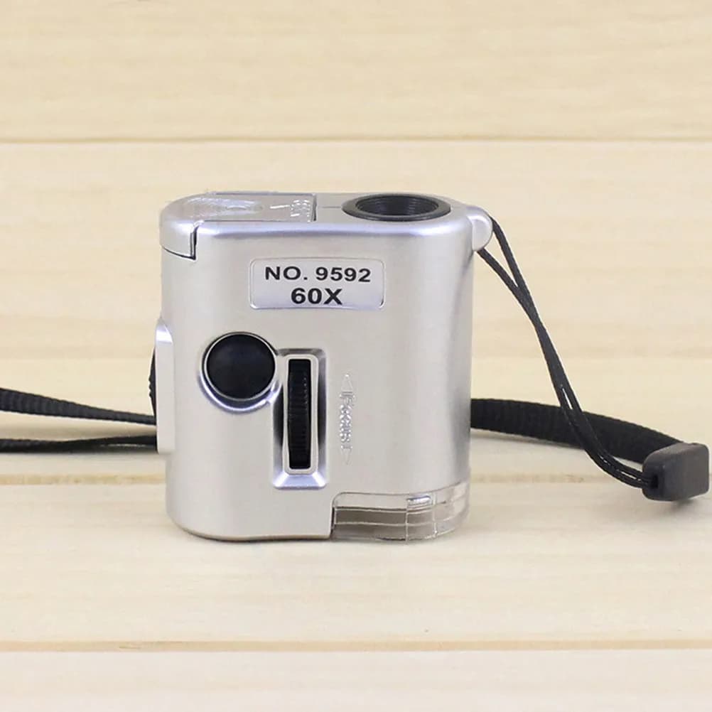 Microscopio ottico 60X con illuminazione a LED, strumento per la valutazione di gioielli e il rilevamento di valuta, lente d'ingrandimento portatile
