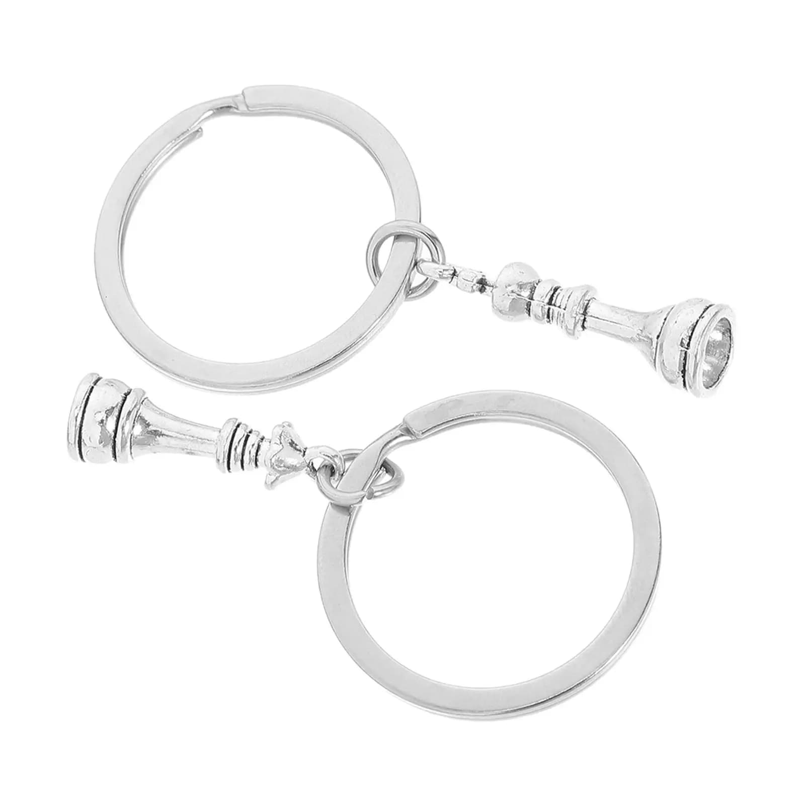 1Pair Metal Keychain For Keychain For Bag Chess Player Exquisite Piece Set Men Women Enthusiasts