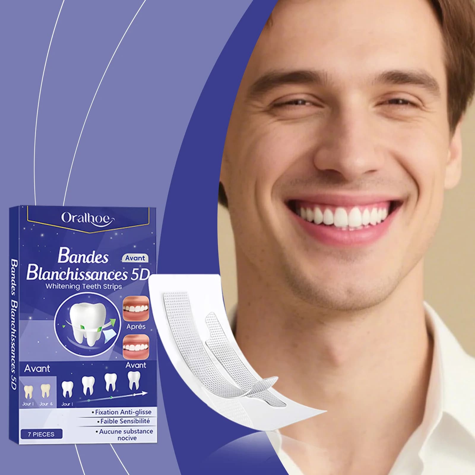 Denti Cleaning Strips - Delicate Care, Natural Brilliantness and Freshness, Daily Cleaning, Strips