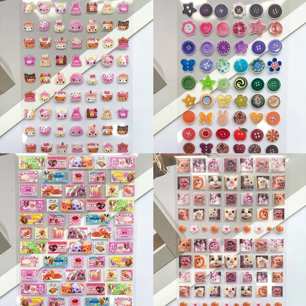 Mini Stickers PVC Funny Cat Shape, Nail Decorations, Cartoons, Decalcomani Baskets for Chancellery, Telephone, Laptop, Bags, Graffiti, Phone Cases