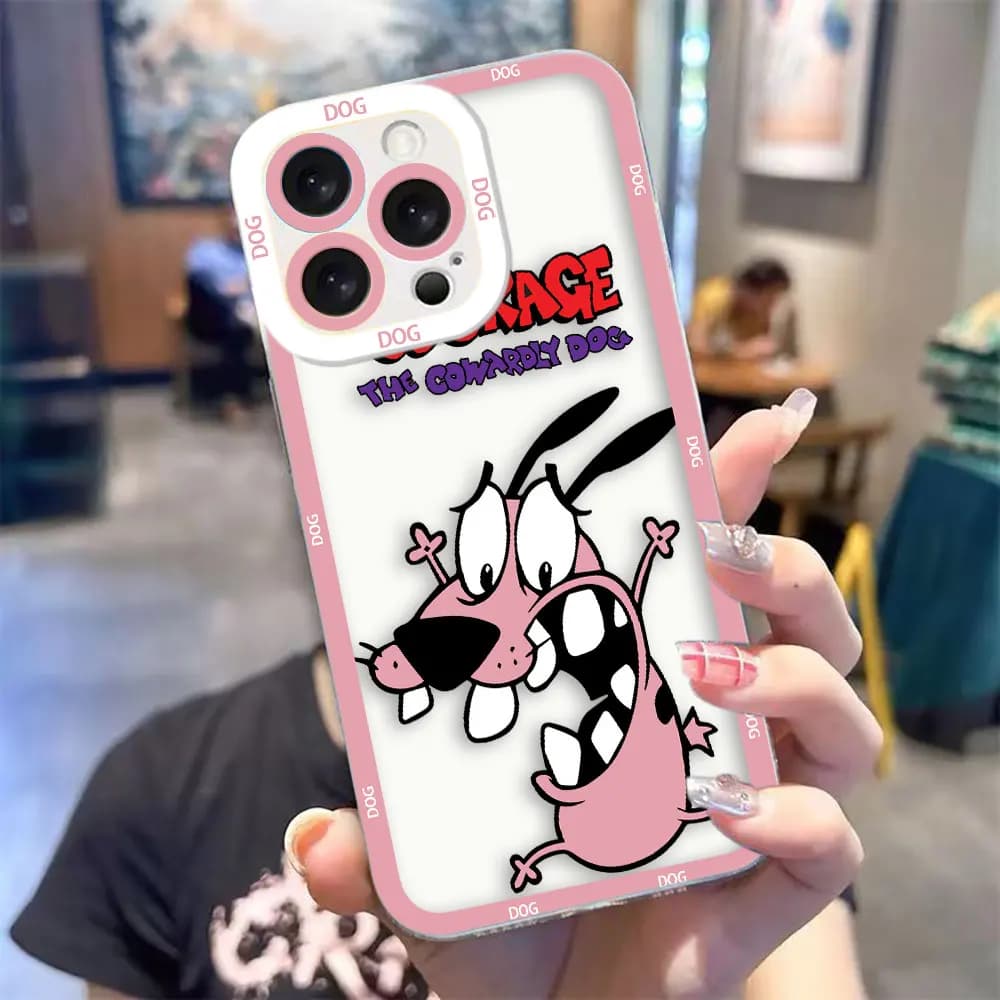 Clear Phone Case For Infinix TECNO POVA 2 4 3 5 SMART 6 7 8 NOTE 10 11 12 30I 50 CAMON 20 30 40 Cover Cartoon C-Cowardly Dog