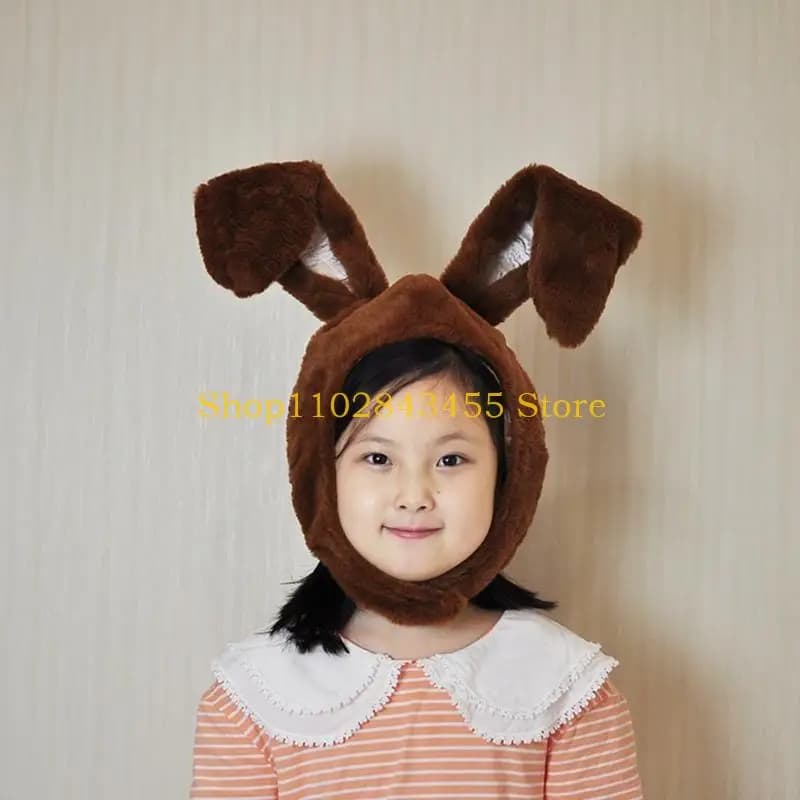 49MC Cappello corto in peluche con orecchie da coniglio Divertente coniglio Peluche Copricapo cosplay
