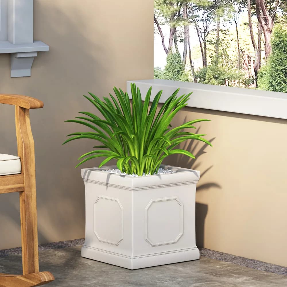 Vaso da Giardino in MGO Resistente per Interni ed Esterni, Decorativo per Casa, Balcone, Patio e Giardino