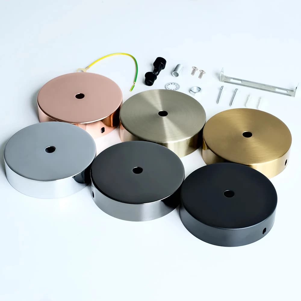 Nero Bianco Argento Bronzo Piastra da soffitto Montaggio per applique da parete Accessori per luci fai da te Base per lampada Lampada a sospensione vintage Base per disco da 10 cm