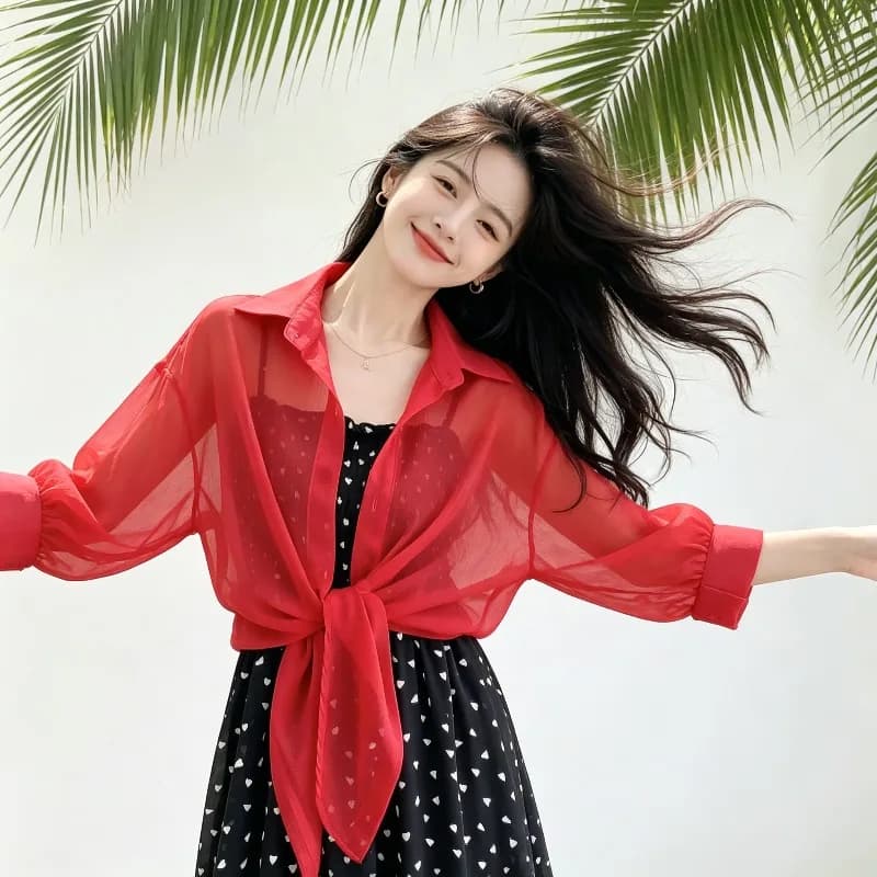 Summer Women's Sunscreen Clothes Women's Tops Women's Jackets Thin Paired with Skirts Cardigans and Small Shawls