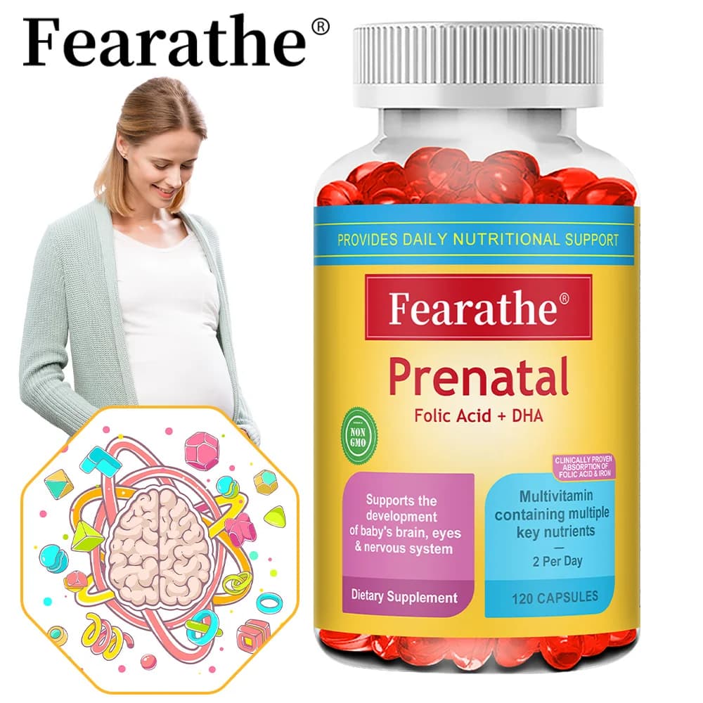 Prenatal Multivitamin Capsules with Folic Acid and Biotin, Nutritional Supplement for Maternal-Fetal Wellness and Nervous System