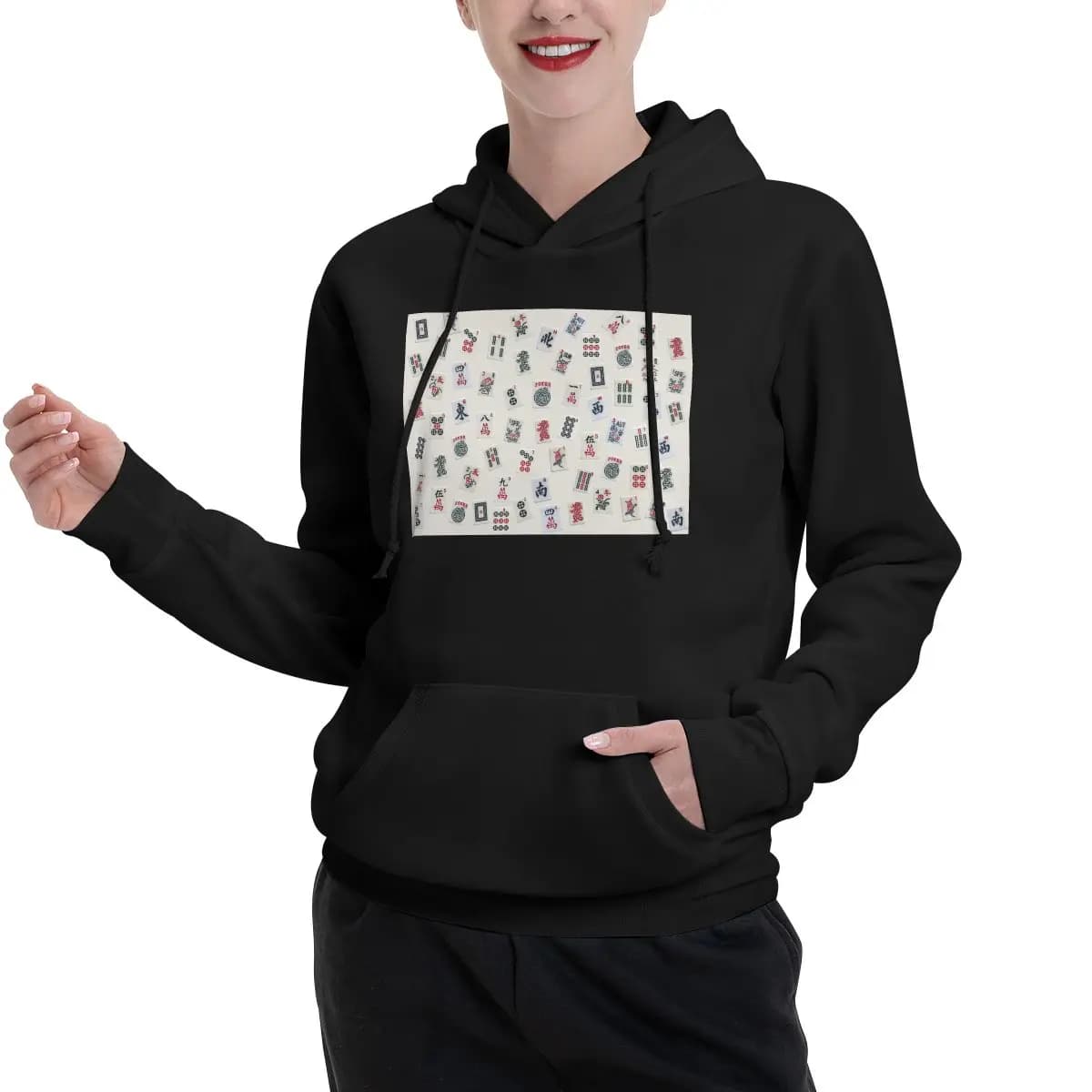Mahjong Game Tiles Design Coppia Felpe con cappuccio Uomo Donna Casual Pullover Felpa Harajuku Manica lunga con cappuccio Autunno Inverno
