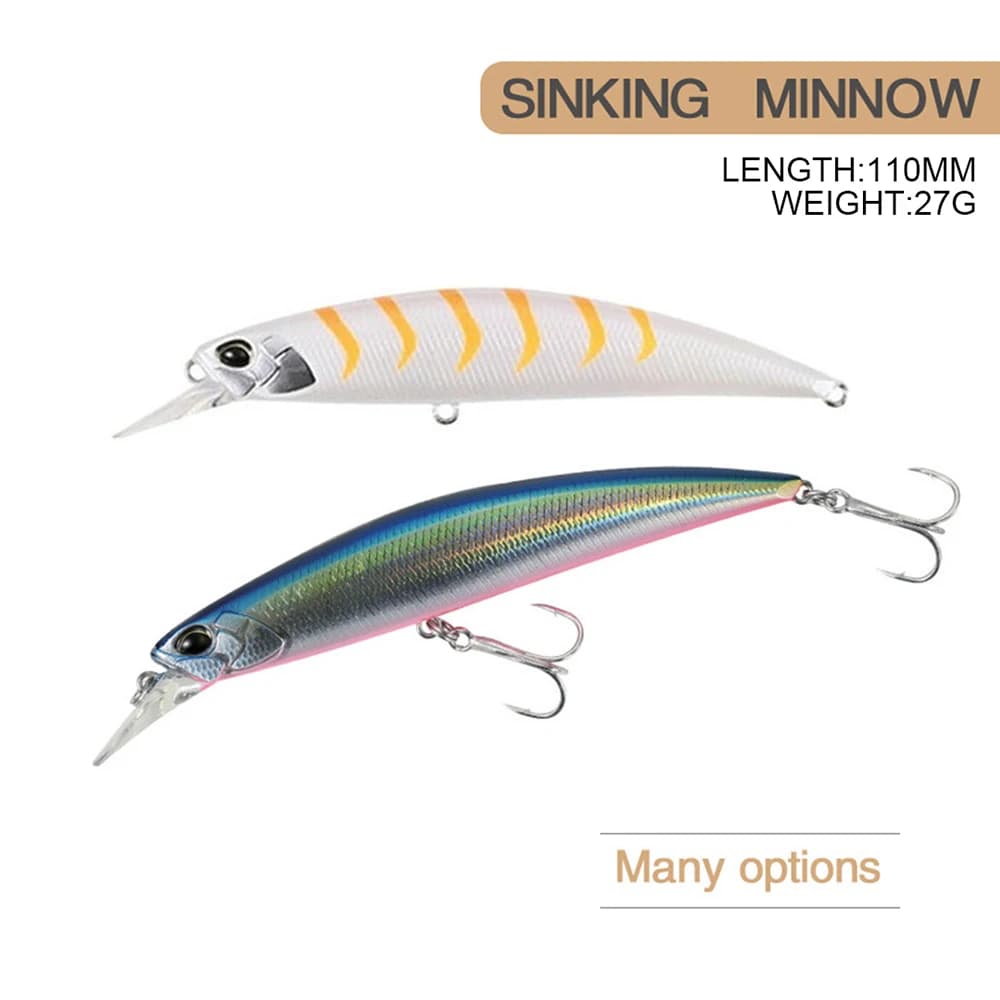 11cm 27g esca da pesca Minnow Wobbler Long Cast affondamento Jerkbait Swimbait Ocean artificiale esca dura esca finta trota esca per basso